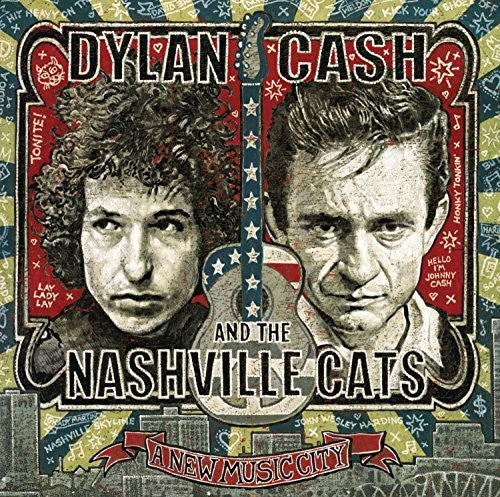 the album cover for Bob Dylan - Dylan, Cash & the Nashville Cats: A New Music City
