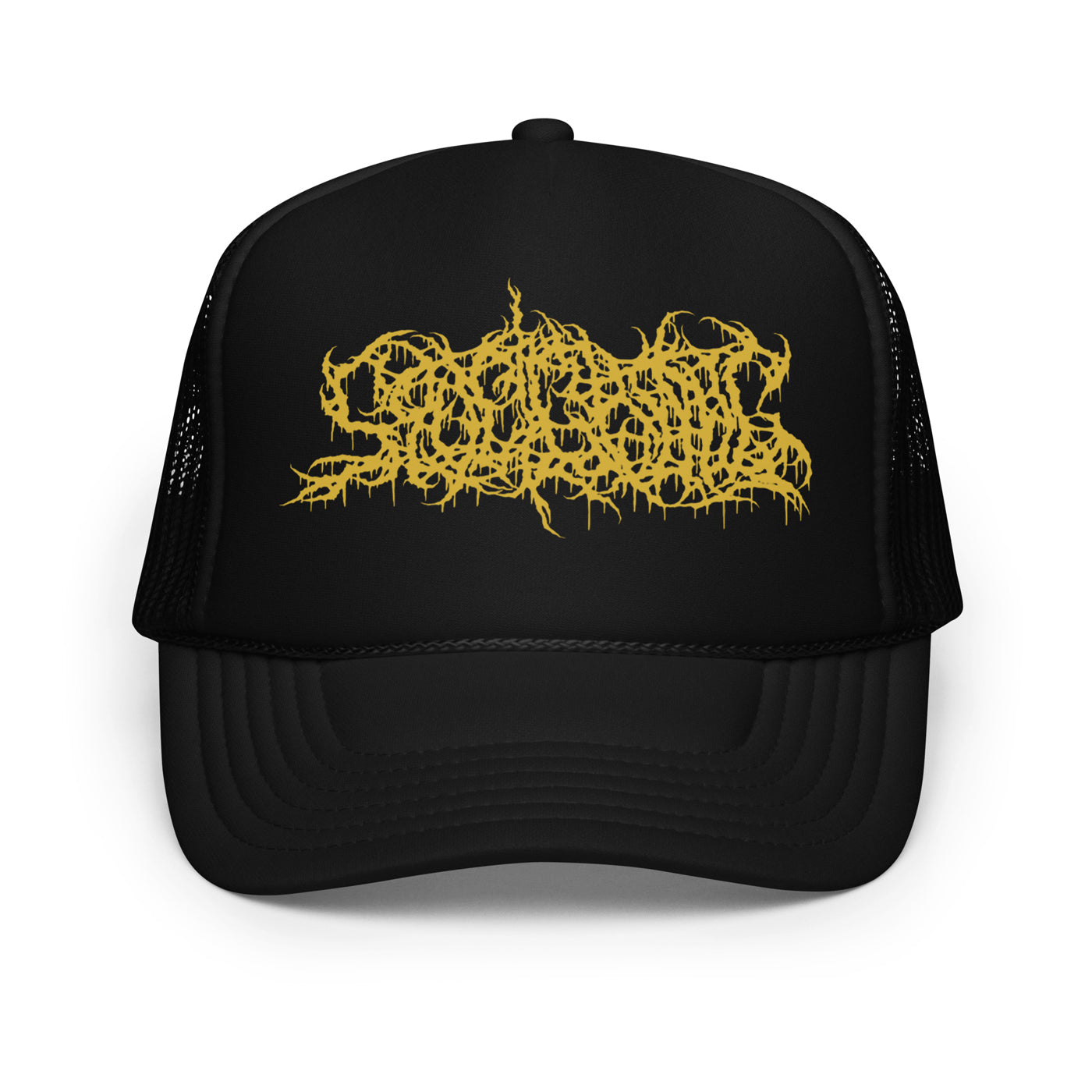SQUELCHING - Gold Logo Trucker Hat