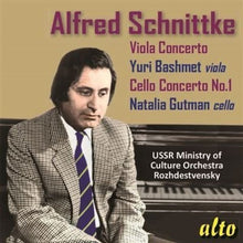 the album cover for Schnittke / Bashmet / Gutman / Ussr Ministry Of - SCHNITTKE: Concertos for Viola and Cello (No. 1)
