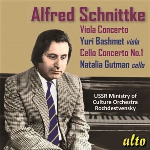 the album cover for Schnittke / Bashmet / Gutman / Ussr Ministry Of - SCHNITTKE: Concertos for Viola and Cello (No. 1)