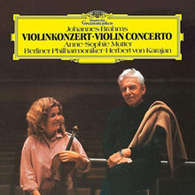 the album cover for Brahms / Mutter / Berliner Philharmoniker / Karaja - Violin Concerto in D Op 77