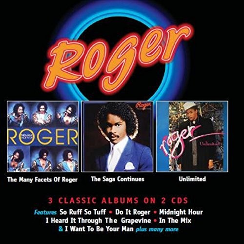 the album cover for Roger - Many Facets of Roger / Saga Continues / Unlimited