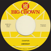 the album cover for Liam Bailey - Champion / Please Love Me Again [Vinyl Single]