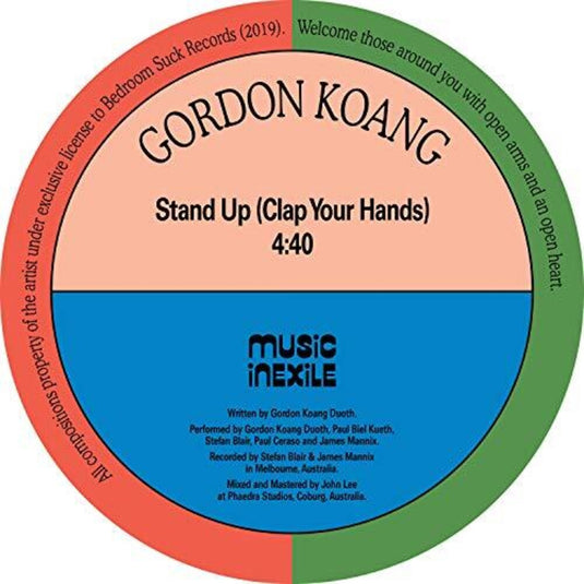 the album cover for Gordon Koang - Stand Up (Clap Your Hands) B/W Asylum Seeker [Limited Edition]