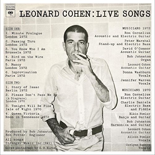 the album cover for Leonard Cohen - Leonard Cohen: Live Songs