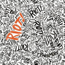 the album cover for Paramore - Riot! [FBR 25th Anniversary Silver LP]