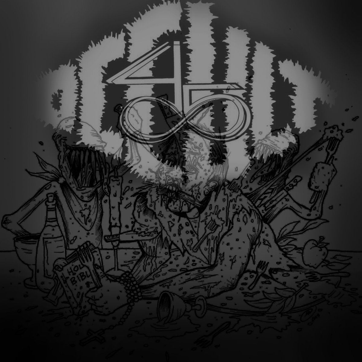 OCCULT 45 / DRONES FOR QUEENS - Split 7-Inch Record (Limited Edition Of 75 Copies on Red Vinyl)