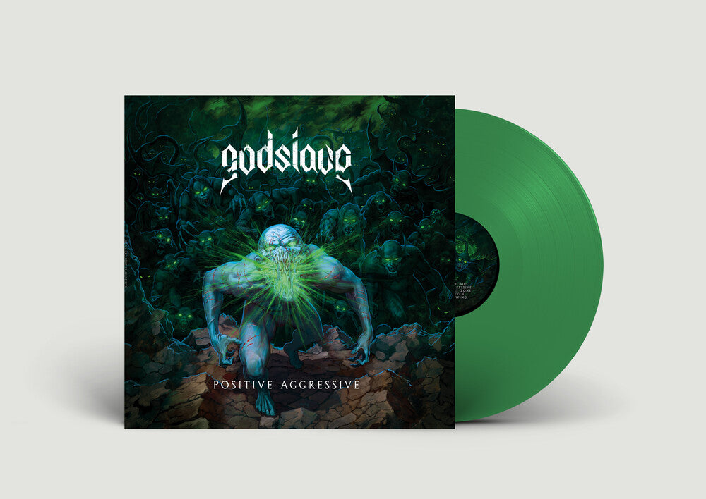 the album cover for Godslave - Positive Aggressive - Green [Colored Vinyl] (Grn) [Limited Edition]