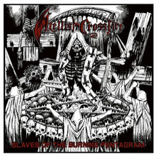 the album cover for Hellish Crossfire - Slaves Of The Burning Pentagram
