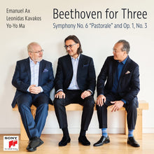 the album cover for Yo Ma -Yo / Kavakos,Leonidas / Ax,Emanuel - Beethoven For Three: Symphony 6 & Op 1 No 3
