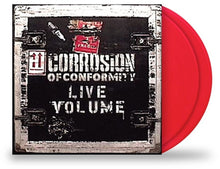 the album cover for Corrosion Of Conformity - Live Volume [RSD Essential Indie Colorway Transparent Red 2LP]