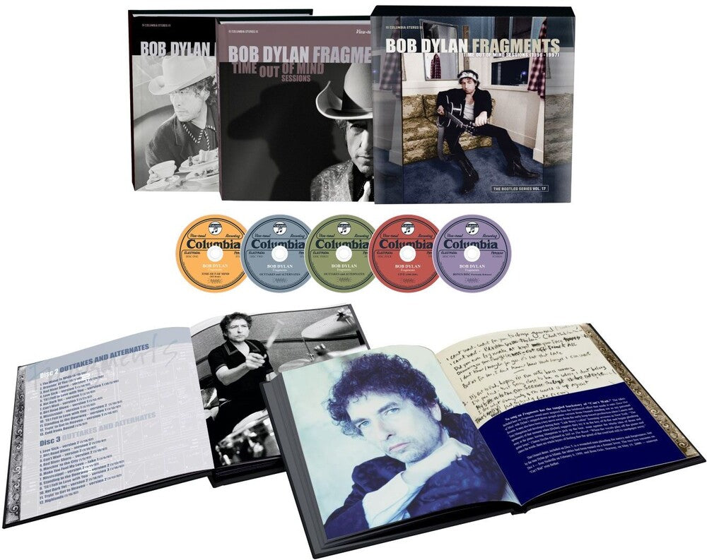 the album cover for Bob Dylan - Fragments – Time Out of Mind Sessions (1996-1997): The Bootleg Series Vol. 17 [Deluxe CD Box Set]