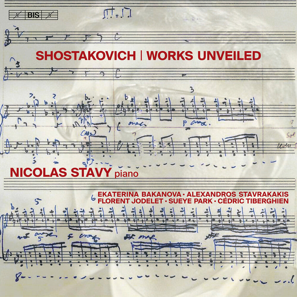 the album cover for Shostakovich / Bakanova / Stavrakakis - Works Unveiled