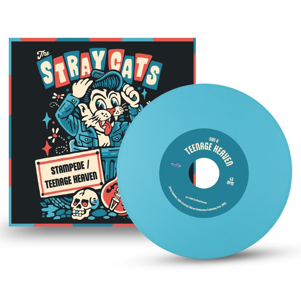 the album cover for The Stray Cats - Stampede / Teenage Heaven