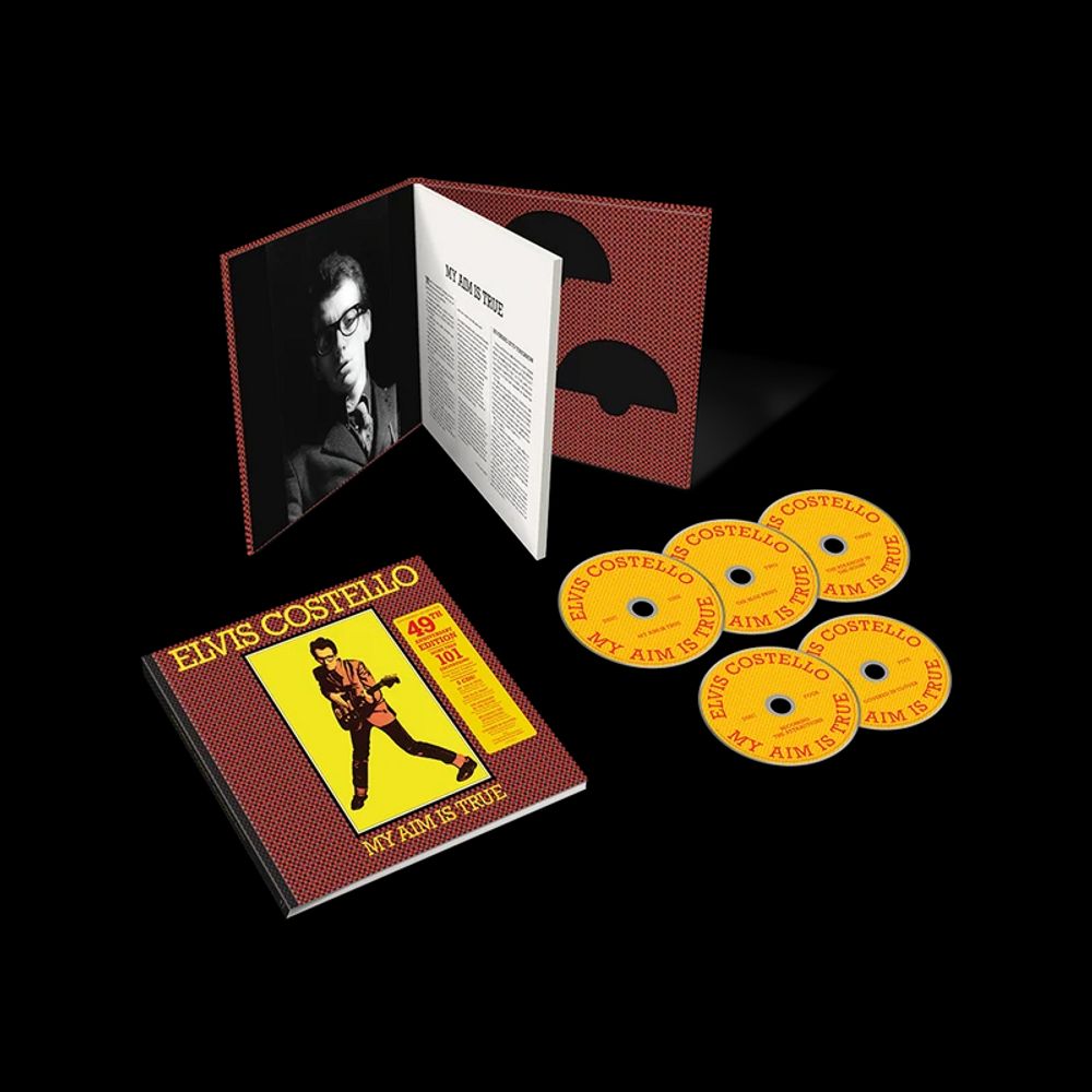 the album cover for Elvis Costello - My Aim Is True (49th Anniversary Edition) - 2026 Remaster [5 CD + Perfect Bound Book]