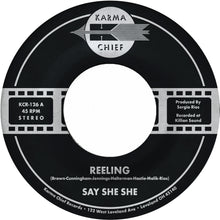 the album cover for Say She She - Reeling / Don't You Dare Stop
