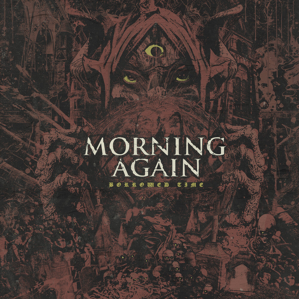 the album cover for Morning Again - Borrowed Time - Yellow & Black Smoke Colored Vinyl