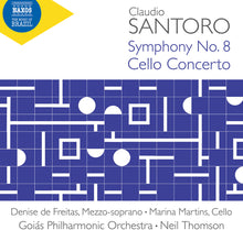 the album cover for Santoro / Martins / Goias Philharmonic Orchestra - Symphony No. 8 Cello Concerto Tres Abstracoes