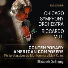 the album cover for Glass / Montgomer / Chicago Symphony Orchestra - Contemporary American Composer