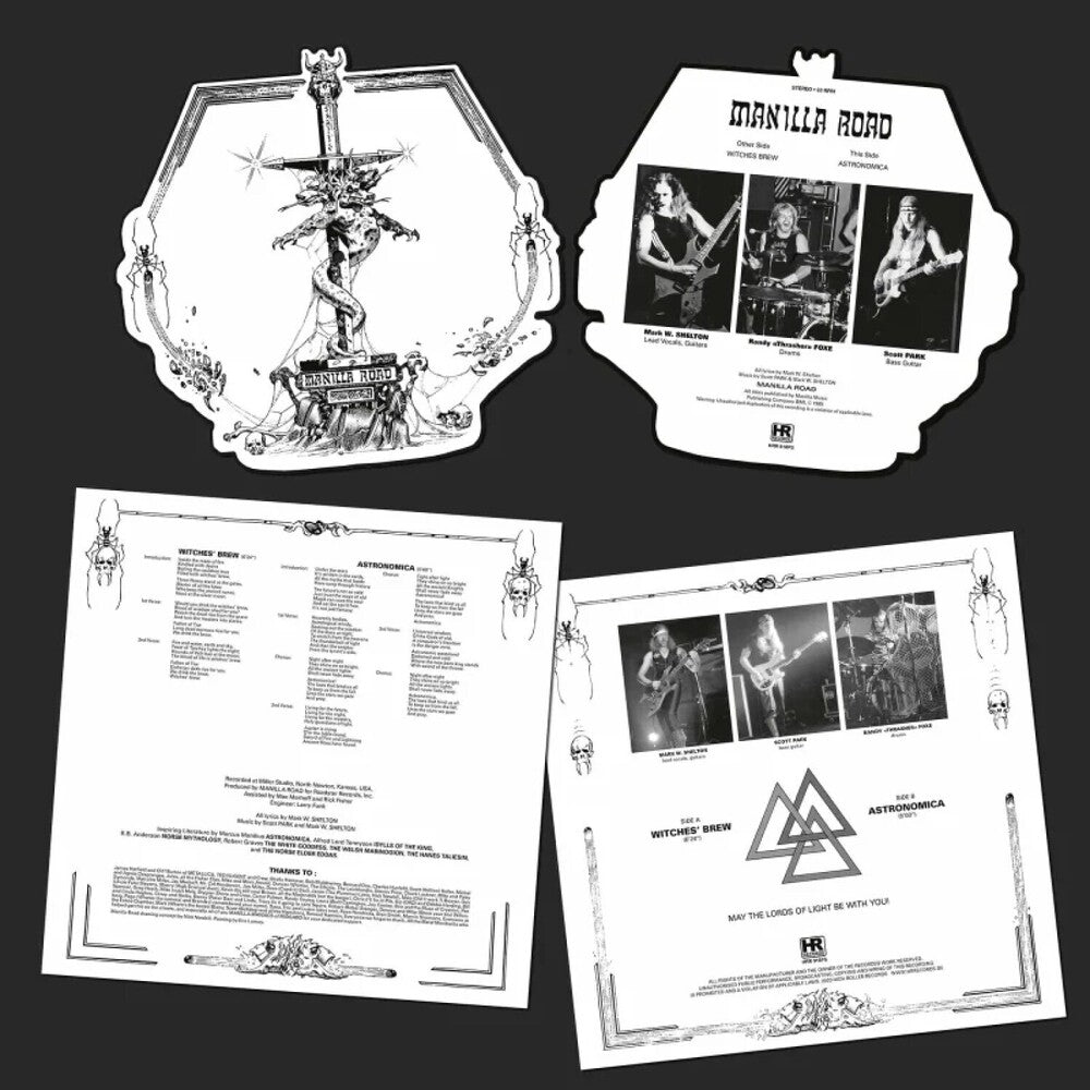 the album cover for Manilla Road - Witches Brew / Astronomica - Shape