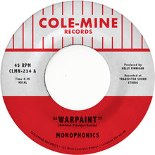 the album cover for Monophonics & Kelly Finnigan - Warpaint / Crash & Burn [Natural w/ Black Swirl Vinyl Single]