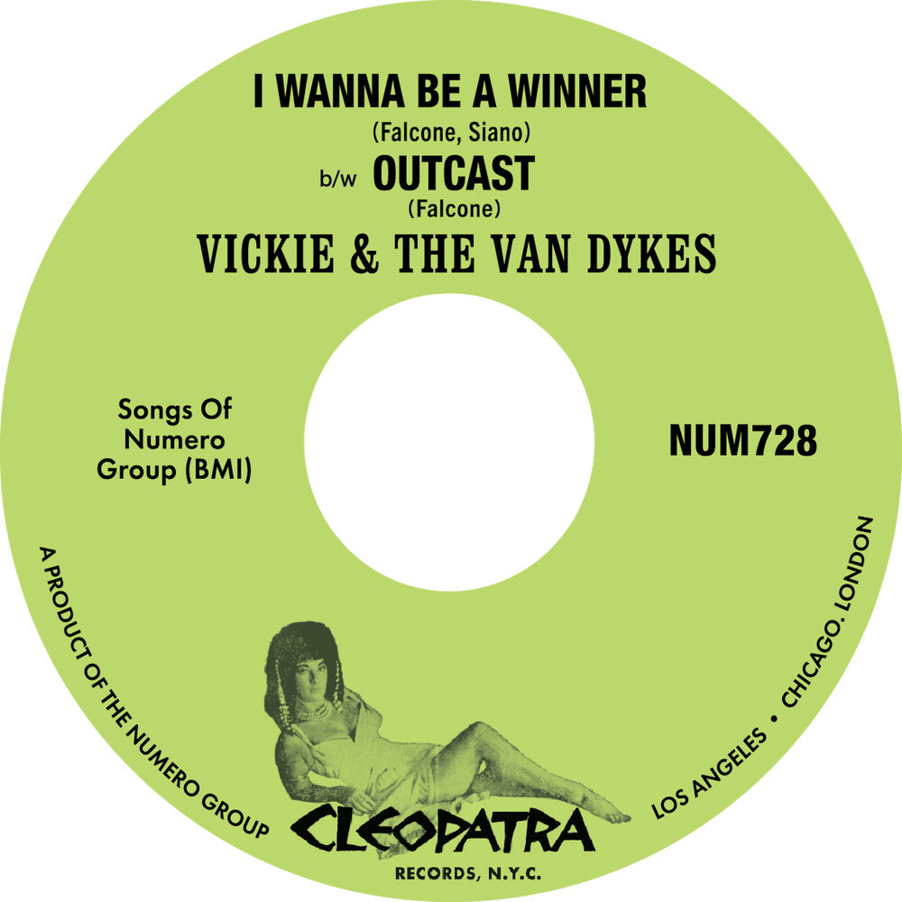 the album cover for Vickie & The Van Dykes - I Wanna Be a Winner b/w Outcast [Vinyl Single]