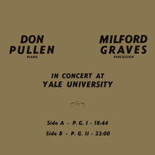Milford Graves  / Pullen,Don - In Concert At Yale University [LP] Vinyl Record