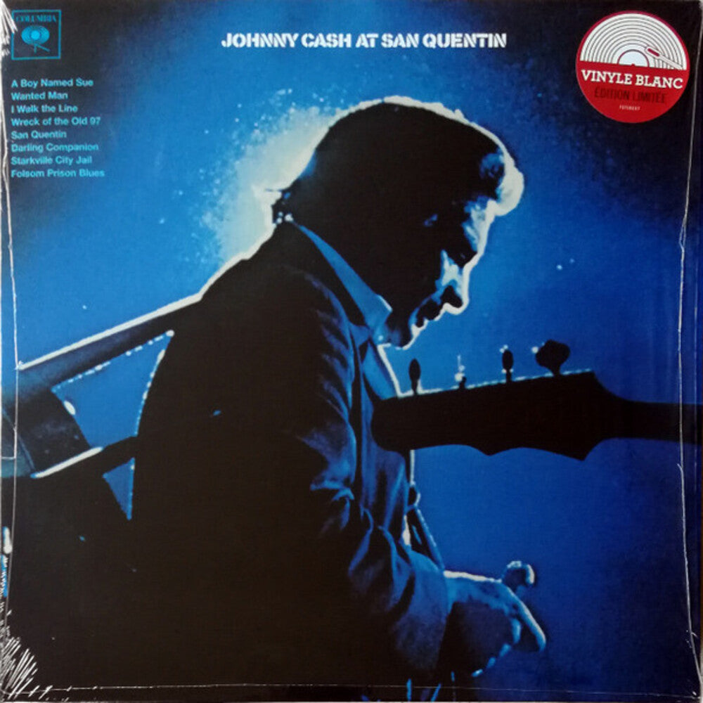 the album cover for Johnny Cash  (Colv) (Wht) (Fra) - At San Quentin: The Complete 1969 Concert [Colored Vinyl]