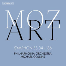 the album cover for Mozart / Philharmonia Orchestra - Symphonies Nos. 33, 34 & 35 (Hybr)