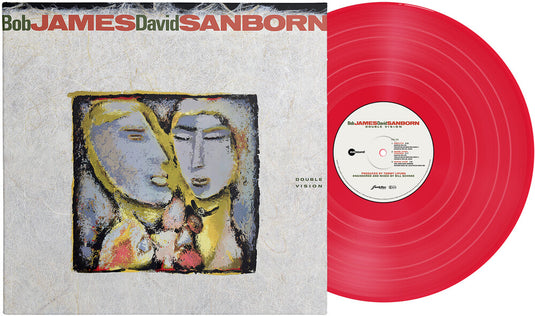 the album cover for Bob James  / Sanborn,David - Double Vision - Red [Colored Vinyl] [Clear Vinyl] (Red)