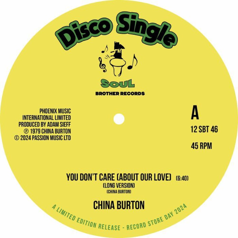 the album cover for China Burton - You Don't Care (About Our Love)