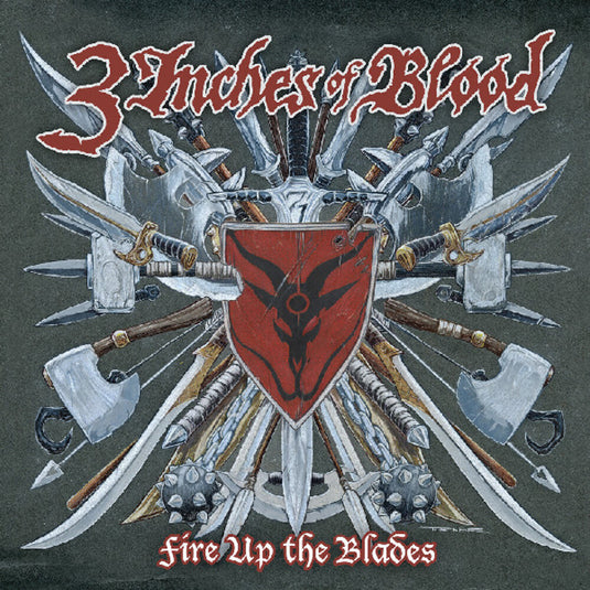 the album cover for 3 Inches Of Blood - Fire Up The Blades [Colored Vinyl] (Red) (Exp) (Can)