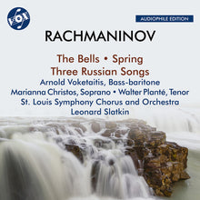 the album cover for Rachmaninoff / Voketaitis / Slatkin - Bells Op. 35 Spring, Op. 20 Three Russian Songs