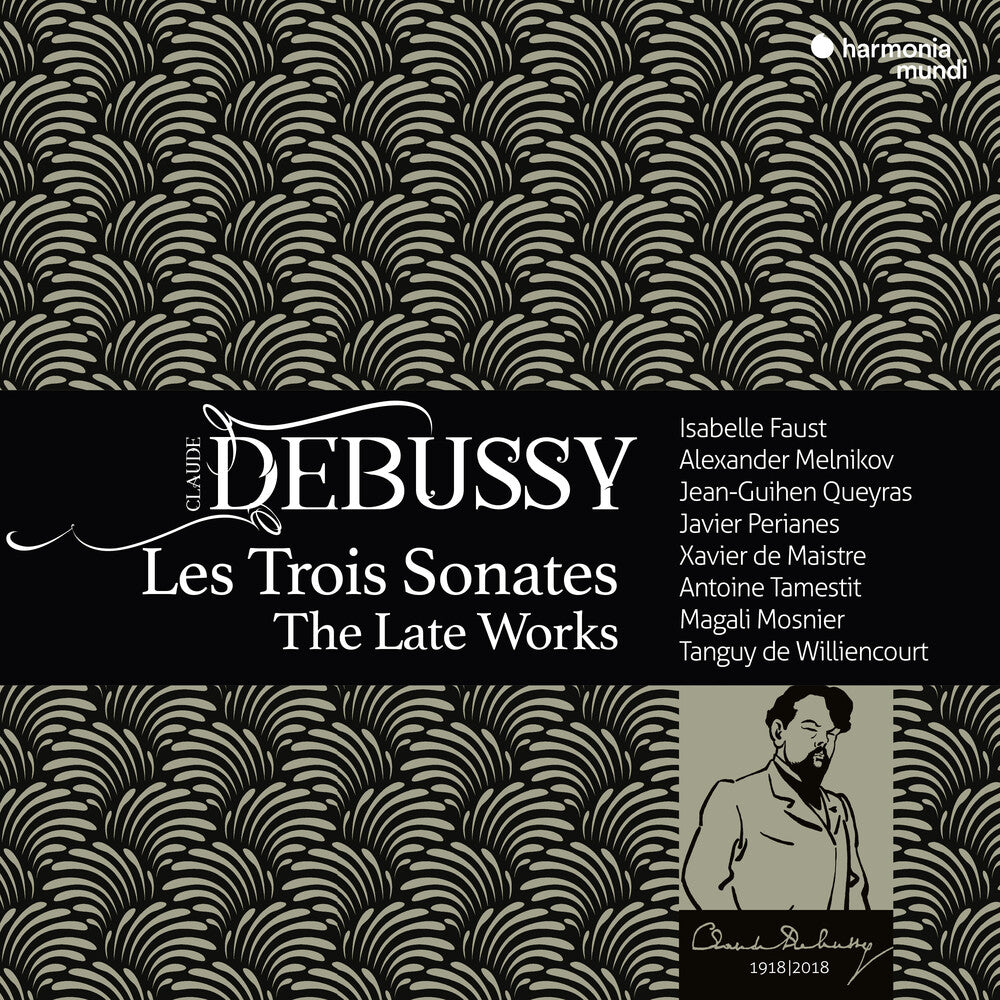the album cover for Isabelle Faust  / Melnikov,Alexandrer - Debussy: Les Trois Sonates - The Late Works