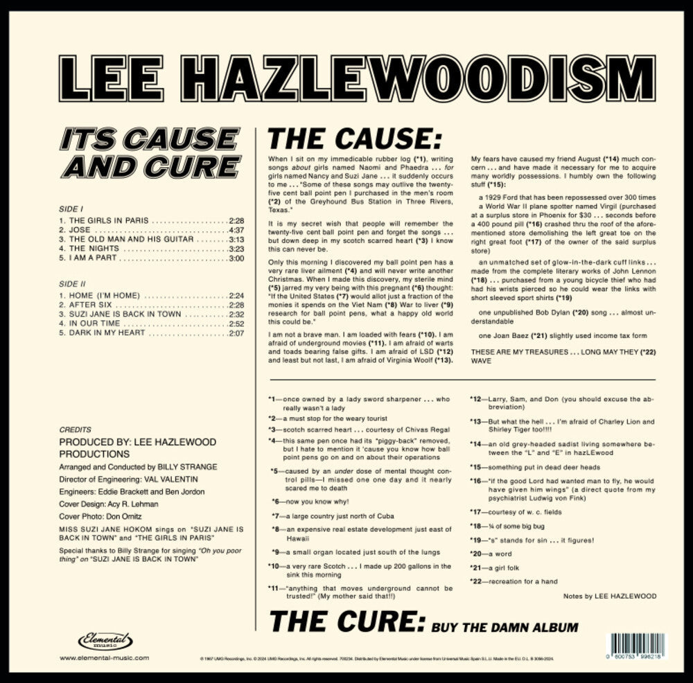 Lee Hazlewood - Lee Hazlewoodism: Its Cause & Cure (Spa) [LP] Vinyl Record