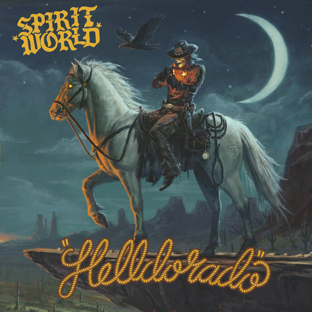 the album cover for Spiritworld - Helldorado [sea blue smoke LP & LP-Booklet]