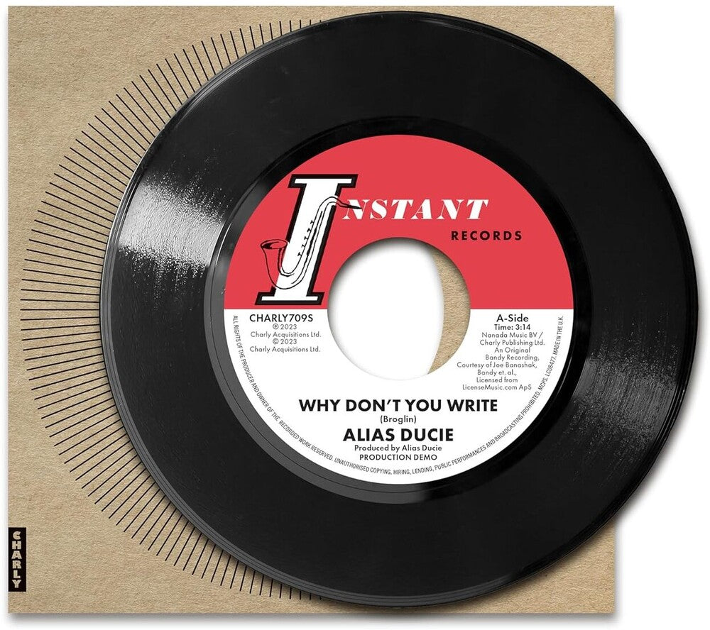 the album cover for Ducie, Alias / Bates, Lee - Why Don't You Write (Production Demo) / Why Don't You Write - Limited Remastered 7-Inch Vinyl