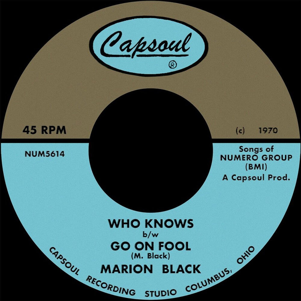 the album cover for Black, Marion - Go on Fool B/W Who Knows