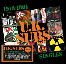 the album cover for Uk Subs - 1978-1981 Singles - Boxset With 10x Colored Vinyl 7-Inch Singles