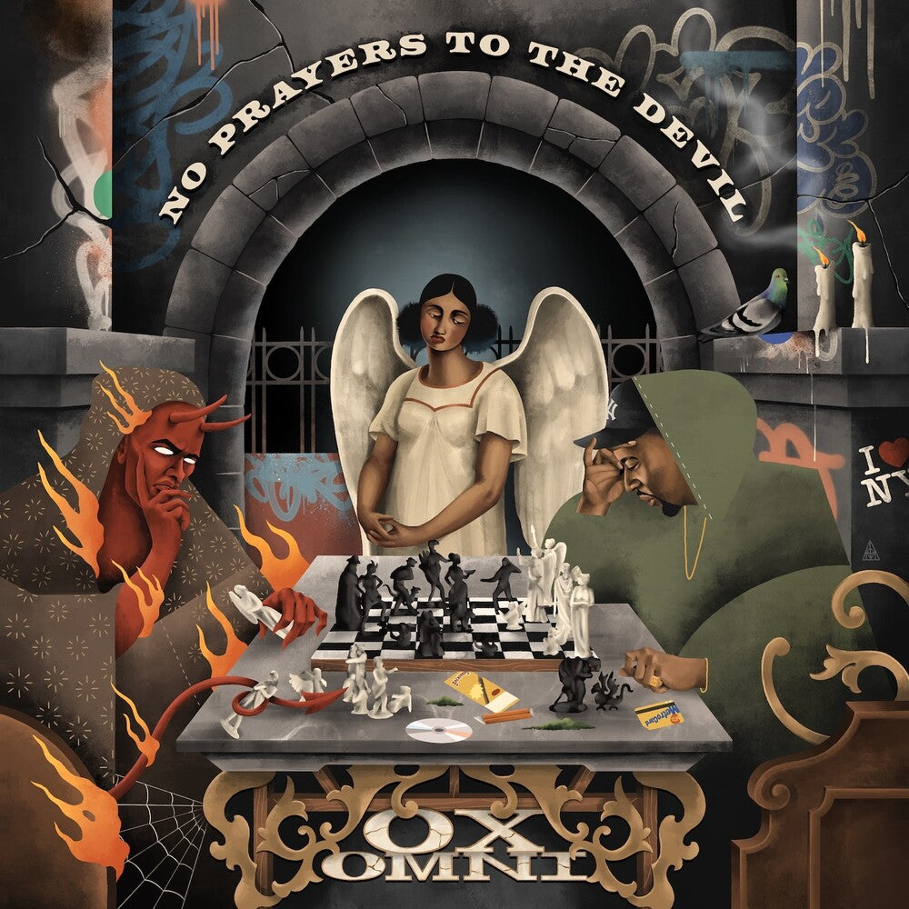 the album cover for Ox Omni - No Prayers To The Devil