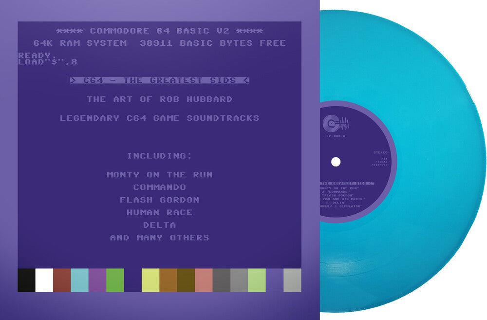 the album cover for Rob Hubbard  (Colv) (Ltd) (Trq) (Fra) - C64 Greatest Sids: Art Of Rob Hubbard - Turquoise