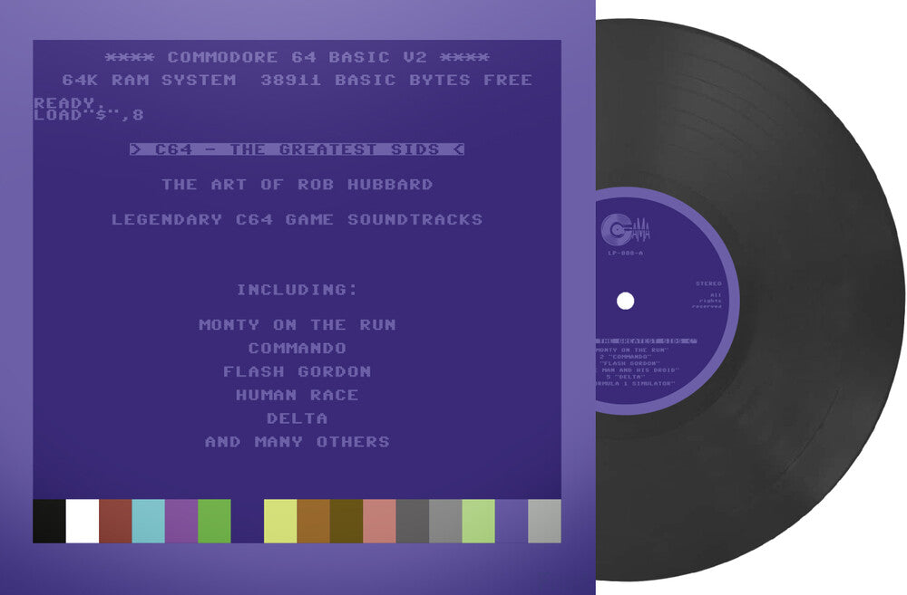 the album cover for Rob Hubbard  (Colv) (Gry) (Ltd) (Fra) - C64 Greatest Sids: Art Of Rob Hubbard - Dark Grey