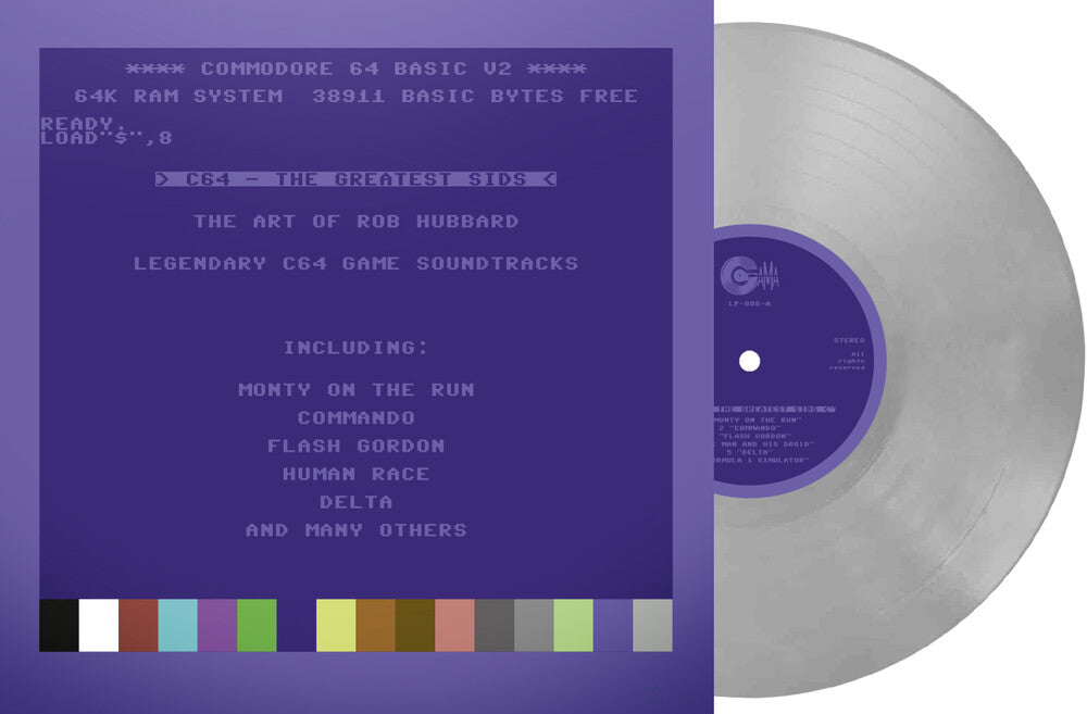 the album cover for Rob Hubbard  (Colv) (Gry) (Ltd) (Fra) - C64 Greatest Sids: Art Of Rob Hubbard - Light Grey