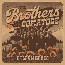 the album cover for Brothers Comatose - Golden Grass - Splattered Orange & Blue [Colored Vinyl]