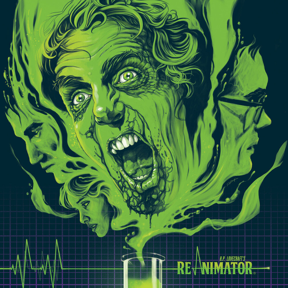 the album cover for Richard Band  (Blk) (Colv) (Gate) (Grn) (Post) - Re-Animator - O.S.T. (Blk) [Colored Vinyl] (Gate) (Grn)
