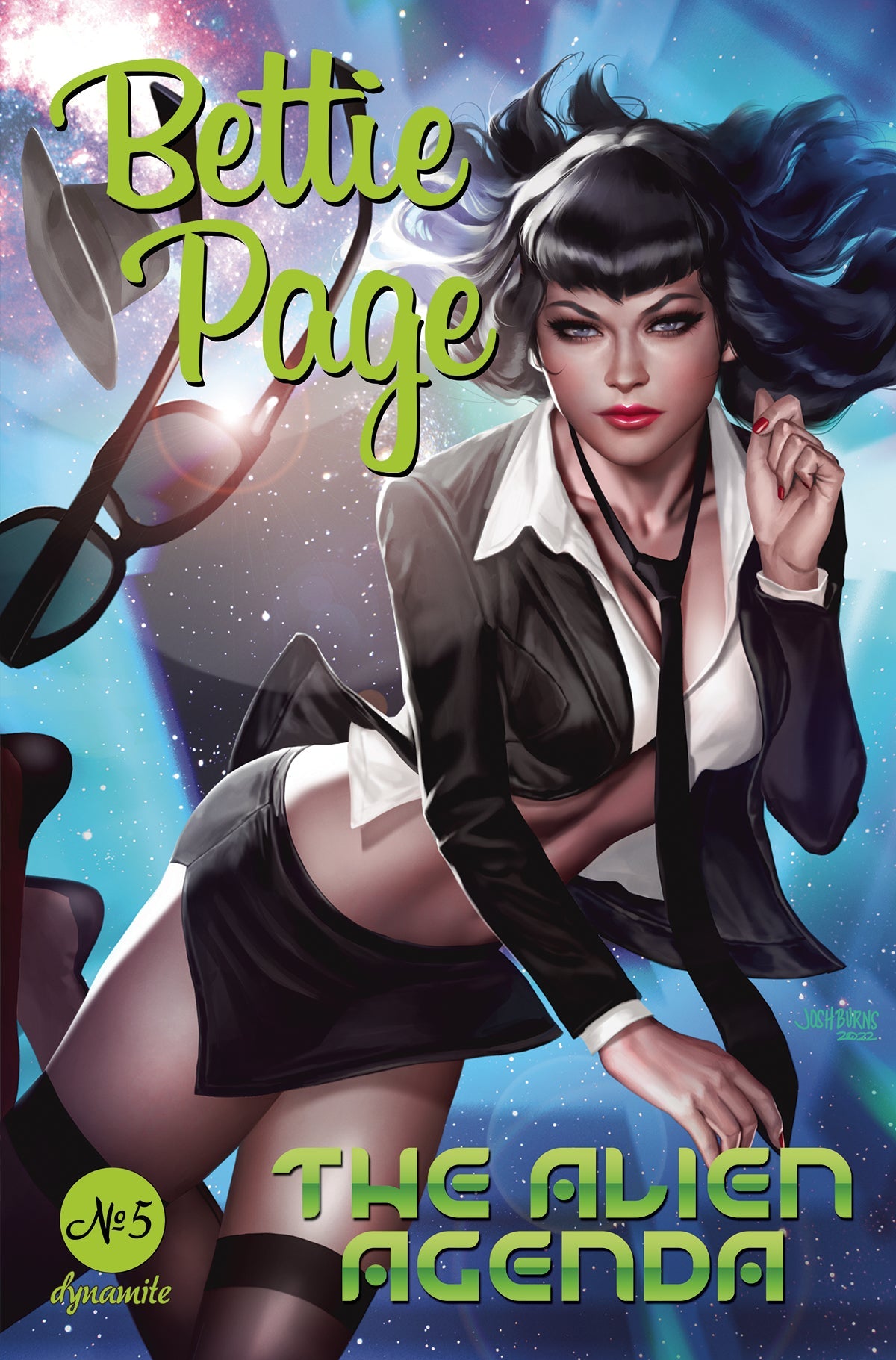Bettie Page Alien Agenda #5 B Josh Burns Variant (07/13/2022) Dynamite