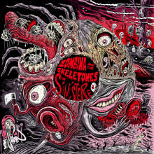 the album cover for Zombina & The Skeletones - In Sinistereo [Colored Vinyl] [Limited Edition] (Red) [With Booklet]
