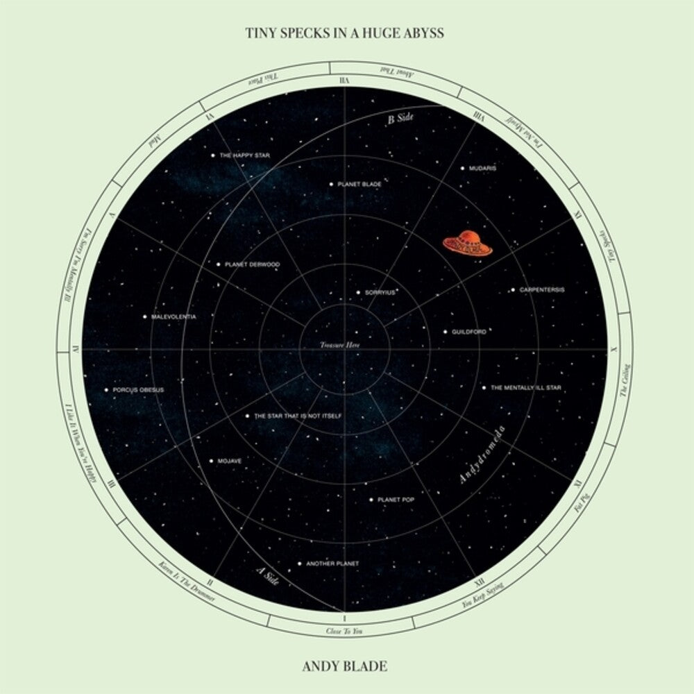 the album cover for Andy Blade - Tiny Specks In A Huge Abyss