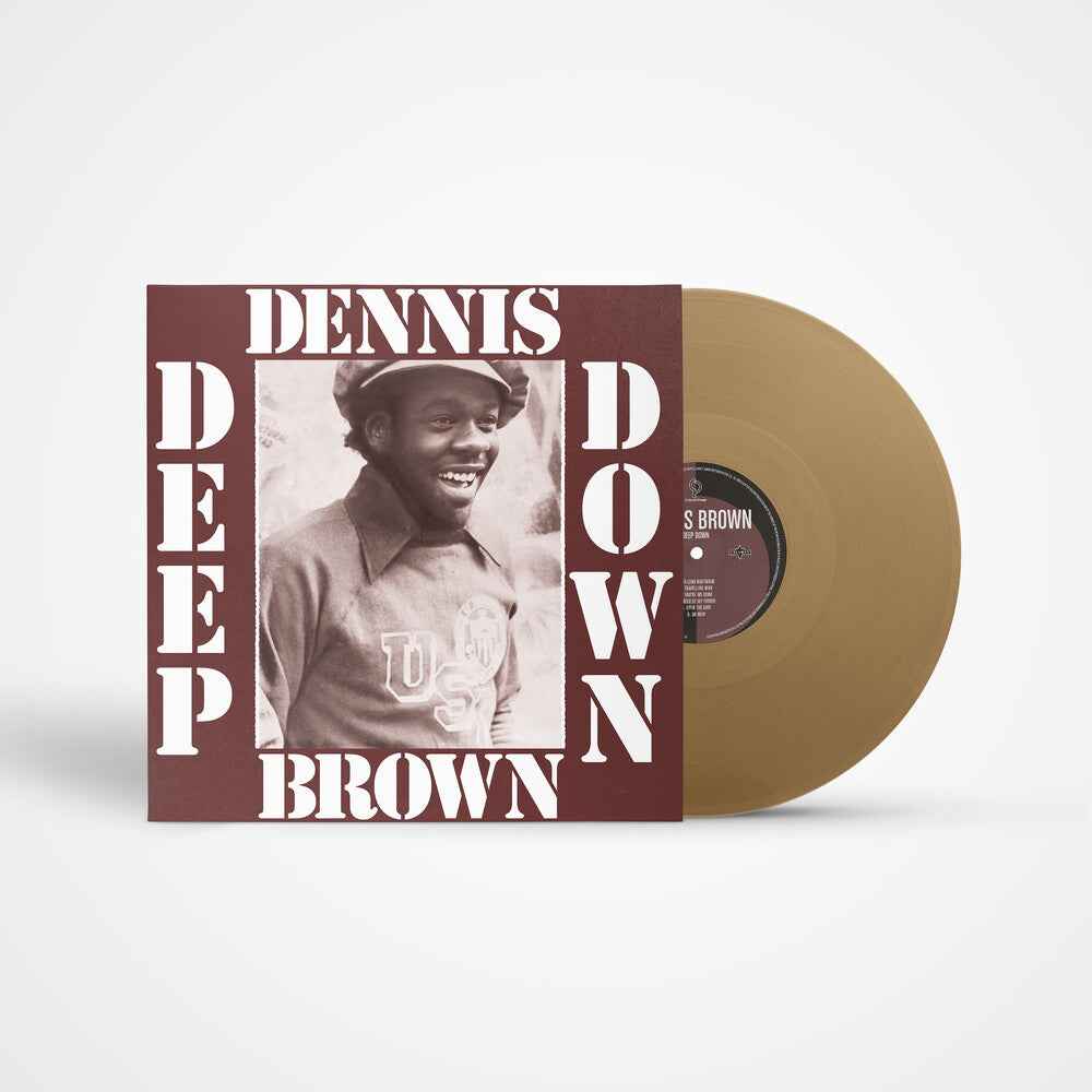 the album cover for Dennis Brown - Deep Down [Gold Colored Vinyl] (50th Anniversary Remastered Reissue)