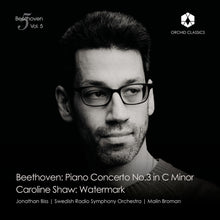 the album cover for Jonathan Biss  / Swedish Radio Symphony - Beethoven: Piano Concerto No.3; Shaw: Watermark
